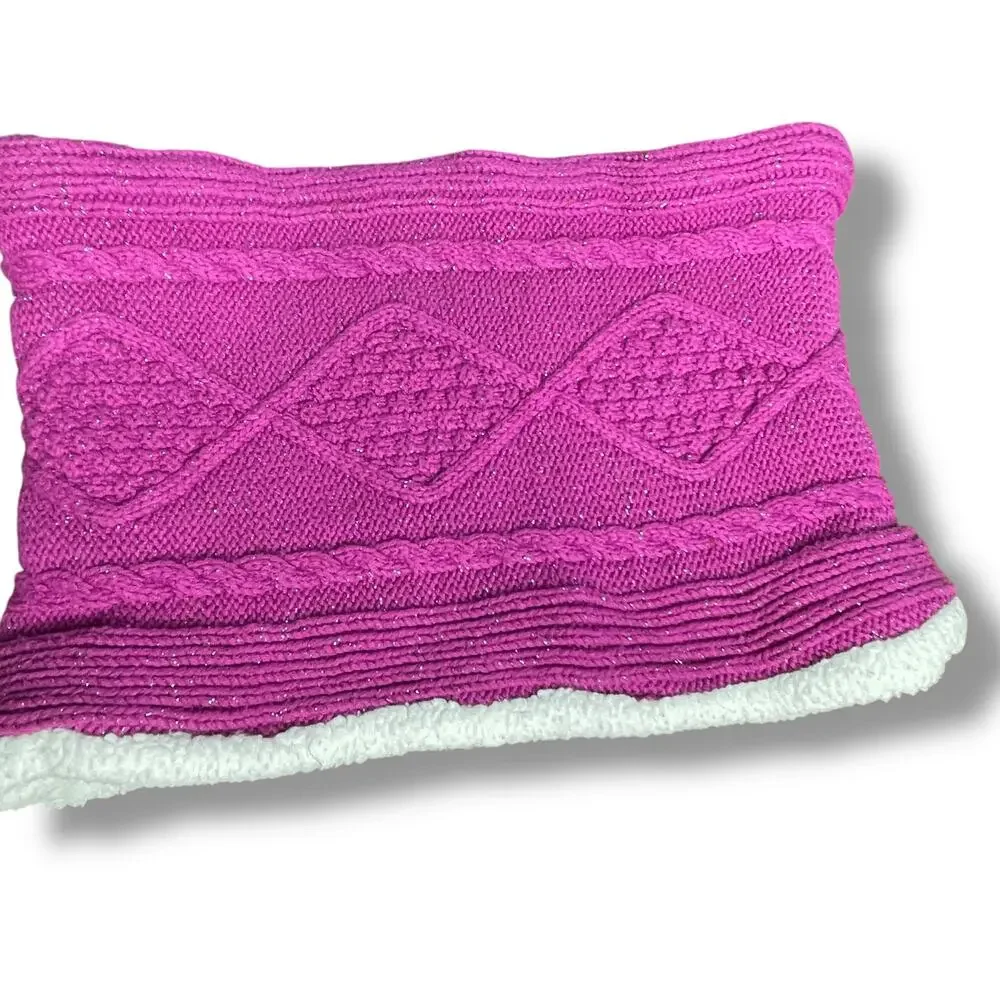 Hanna Andersson Kids Sherpa Neck Gaiter Tube Scarf Hand Muff Ski Pink Coquette